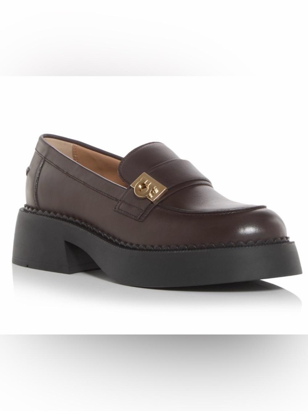NIB FERRAGAMO Women's Caminia Gancini Chunky Loafers